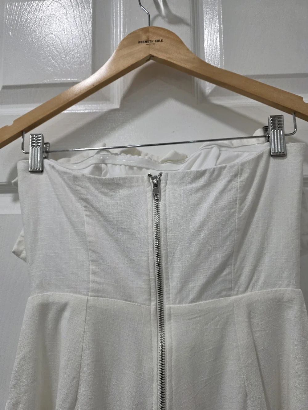 Princess Polly Hunter Mae Strapless Ruched Frill Playsuit Romper White Size 4 - Picture 11 of 16